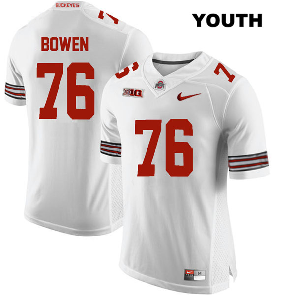 Ohio State Buckeyes Youth Branden Bowen #76 White Authentic Nike College NCAA Stitched Football Jersey PT19C02YM
